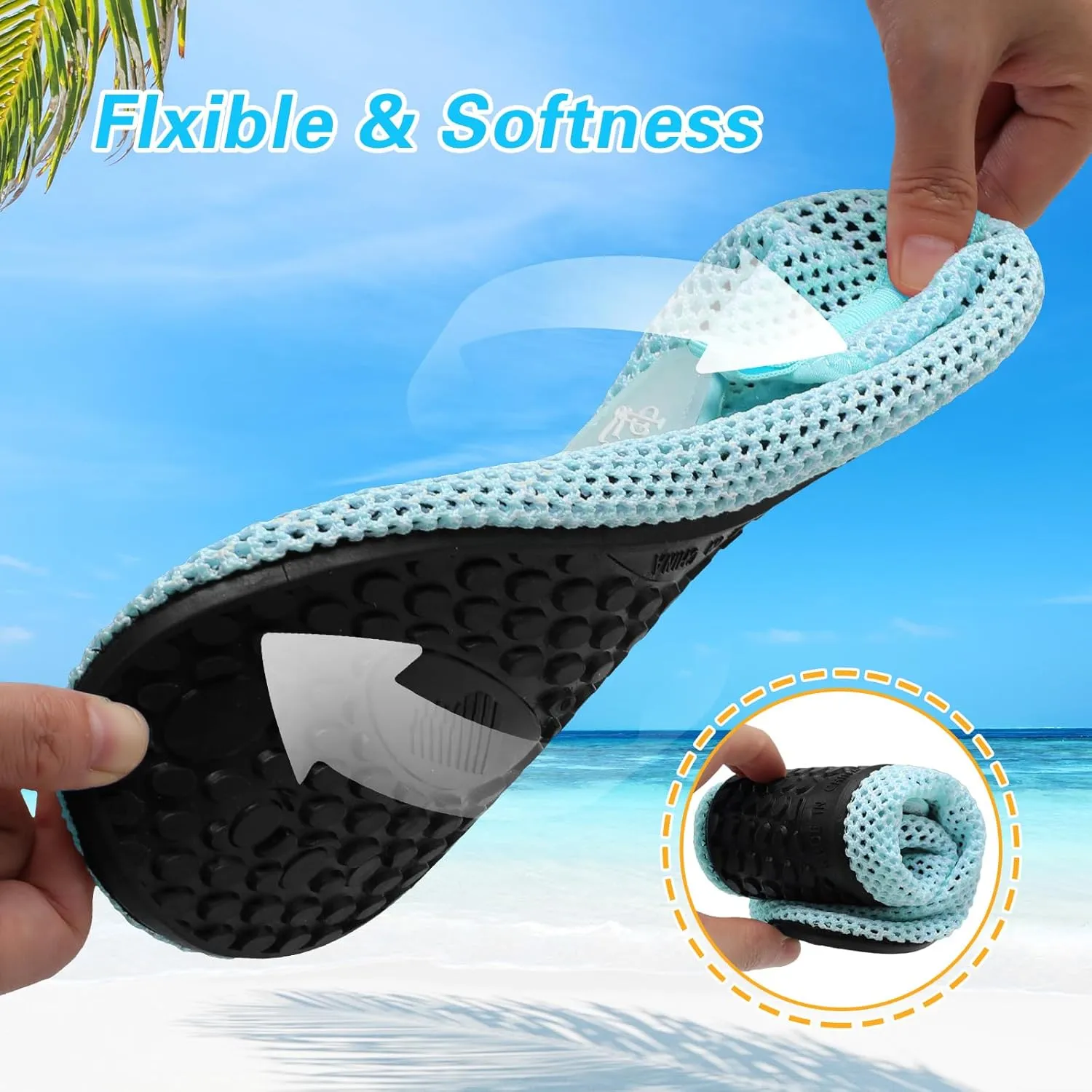 LeIsfIt Water Shoes for Women Men Wide Swim Beach Barefoot Shoes Quick Dry Aqua Socks for Pool Diving Boating River Yoga Lake Surf