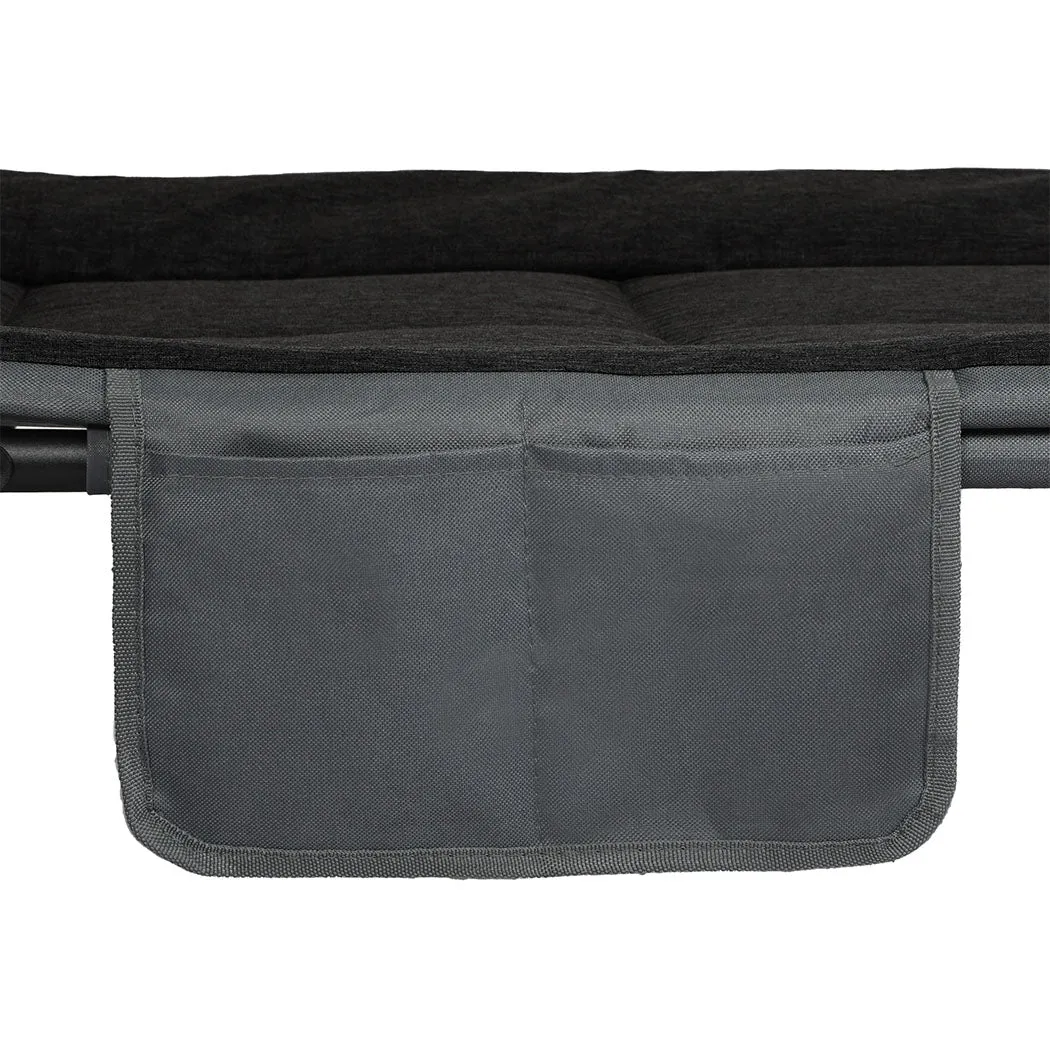 Levede Folding Camping Bed Camp Cots Black-NT_Metro