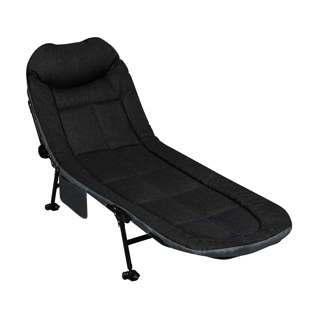 Levede Folding Camping Bed Camp Cots Black-NT_Metro