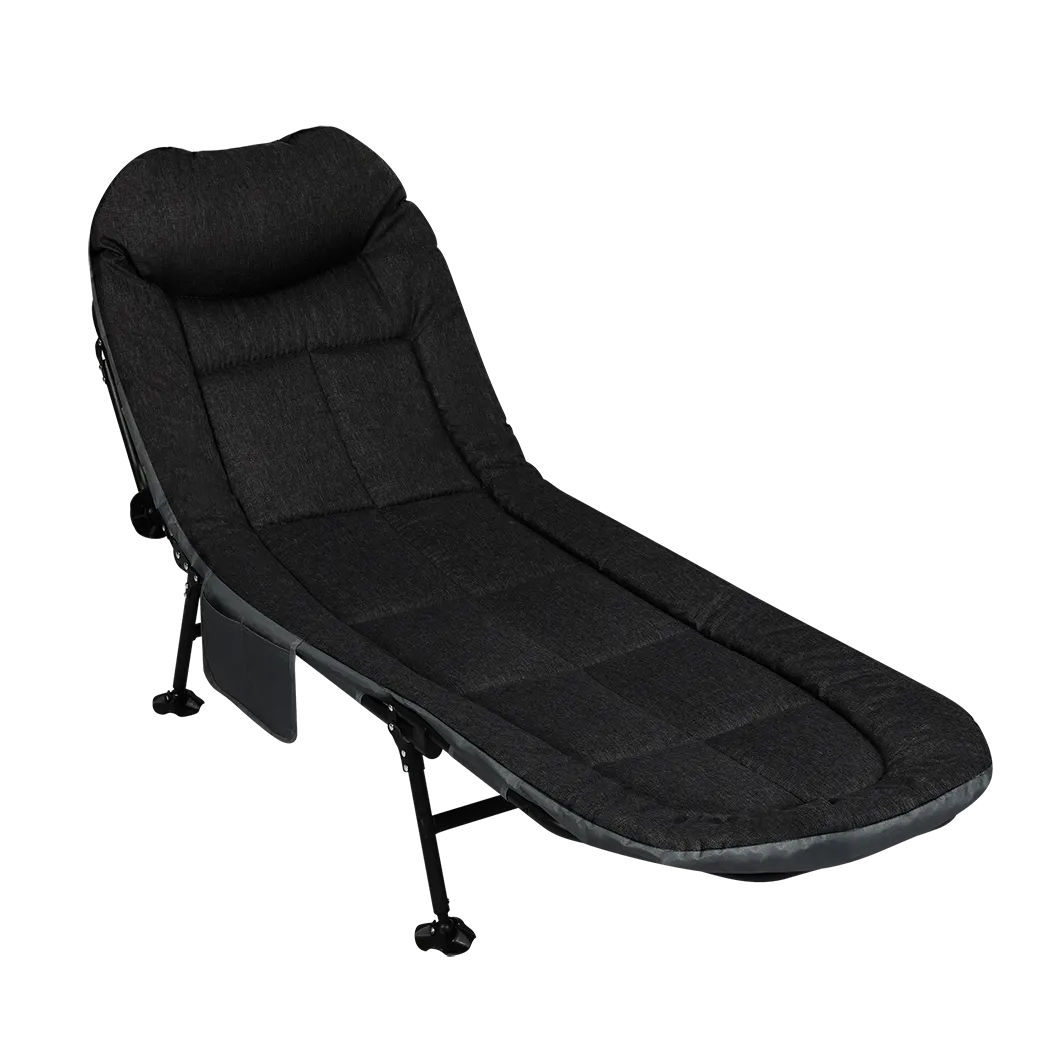 Levede Folding Camping Bed Camp Cots Black-NT_Metro