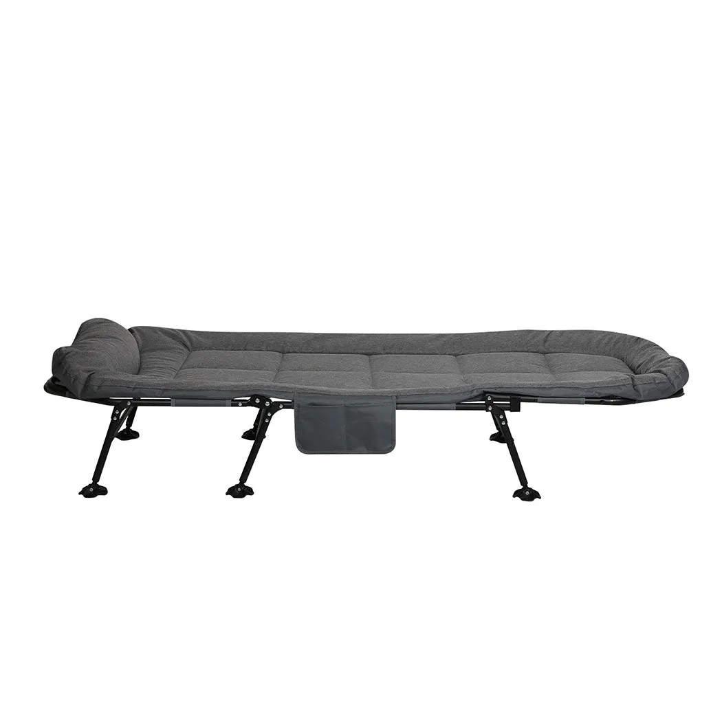 Levede Folding Camping Bed Camp Cots Dark Grey-NT_Rural