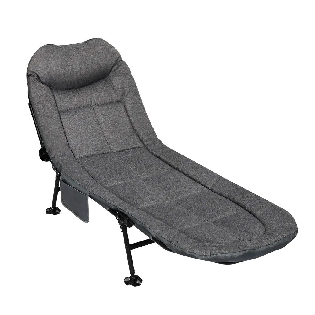Levede Folding Camping Bed Camp Cots Dark Grey-NT_Rural