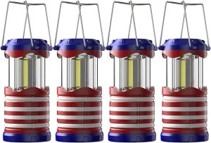 Lichamp LED Camping Lantern, 4 Pack Battery Powered Flashlight for Power Outages, Portable Collapsible Hanging Light Essential for Home, Outdoor, Emergency Lamp Survival Kit Gear for Hurricane, I4AF