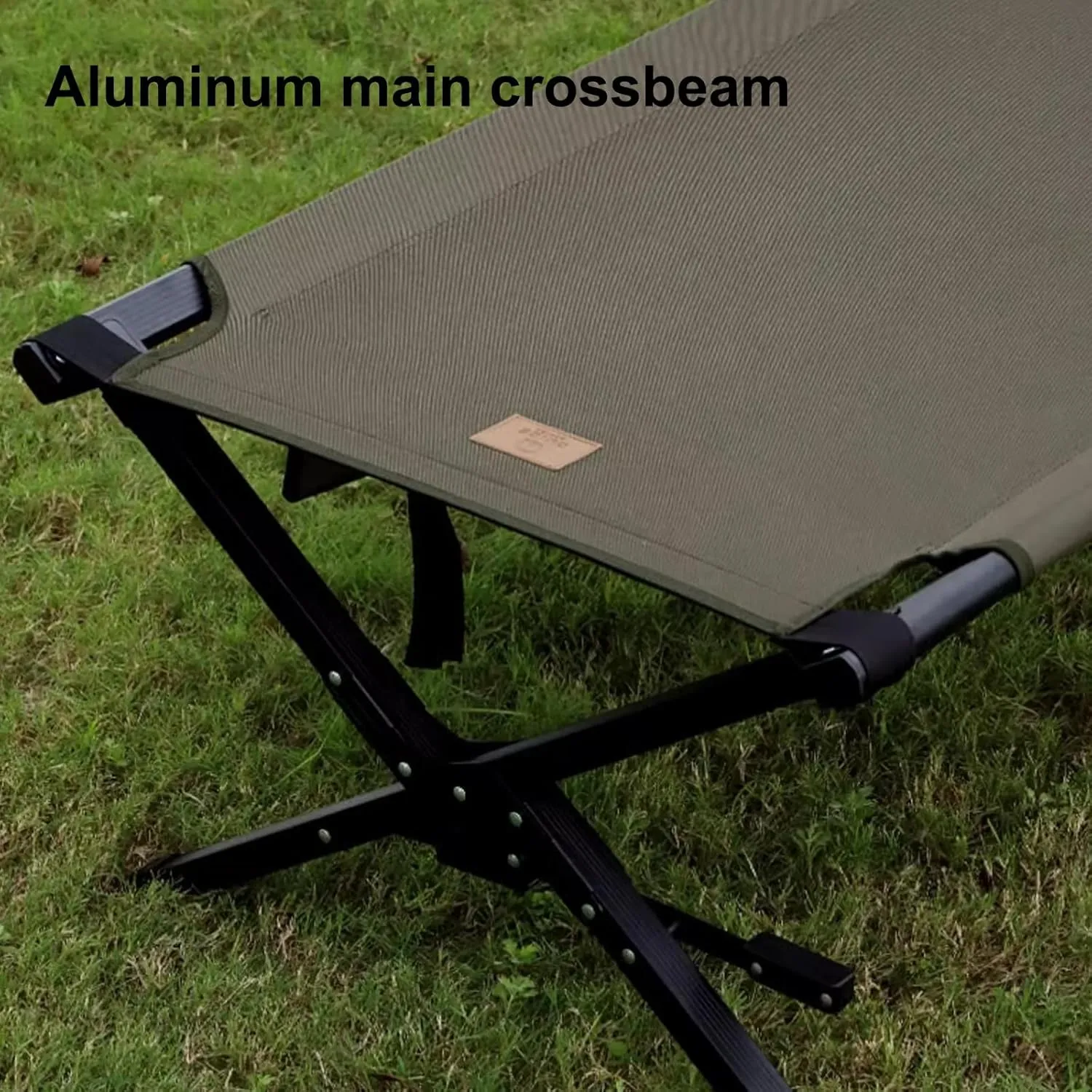 Lightweight Aluminum Camping Cot for Adults, Foldable Outdoor Bed, 120kg Capacity, Includes Storage & Organizer Bag, Perfect for Travel & Camping (Yellow)