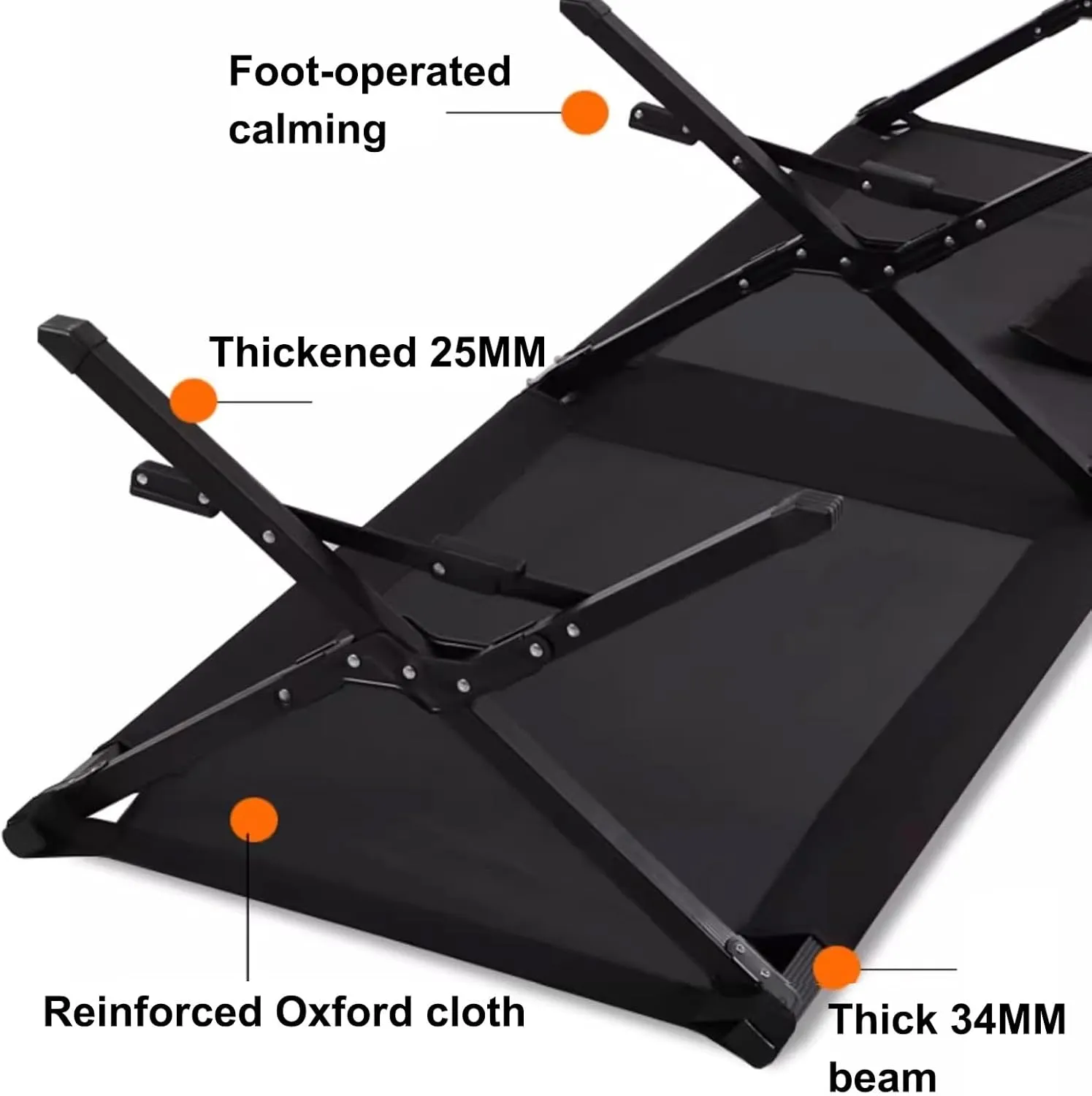 Lightweight Aluminum Camping Cot for Adults, Foldable Outdoor Bed, 120kg Capacity, Includes Storage & Organizer Bag, Perfect for Travel & Camping (Yellow)