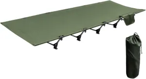Lightweight Folding Tent Camping Cot Bed with Storage Bag High Stability 150kg Load Capacity Easy Setup Portable Compact Folding Bed for Outdoor Travel, Hunting, Hiking, Motorcycling Army Green