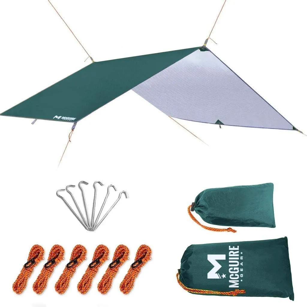 Lightweight Rain Fly Waterproof Tent with Stakes and Carrying Bag, Ripstop Nylon Fabric, for Camping, Backpacking and Outdoor Adventure