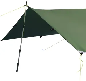 LiteOutdoors Silnylon Tarp - 11.6 Oz. - Ultralight Backpacking Tarp or Hammock Shelter (Green, 8' x 10')