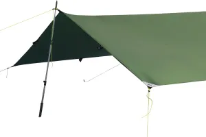 LiteOutdoors Silnylon Tarp - 13.9 Oz. - Ultralight Backpacking Tarp or Hammock Shelter (Green, 10' x 10')