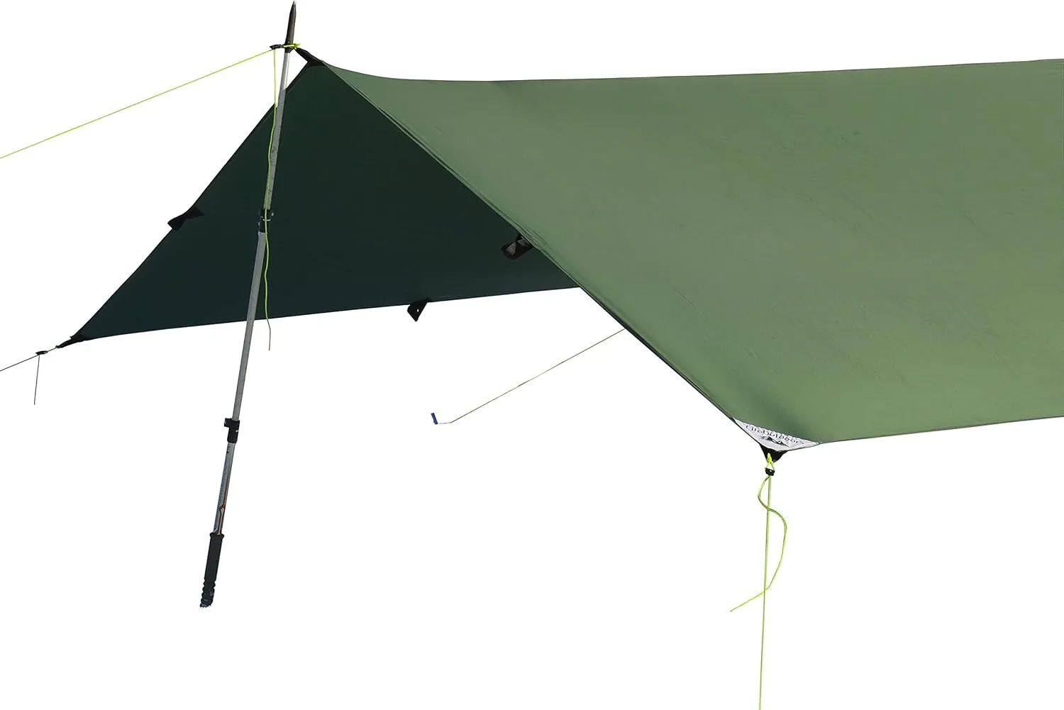 LiteOutdoors Silnylon Tarp - 13.9 Oz. - Ultralight Backpacking Tarp or Hammock Shelter (Green, 10' x 10')