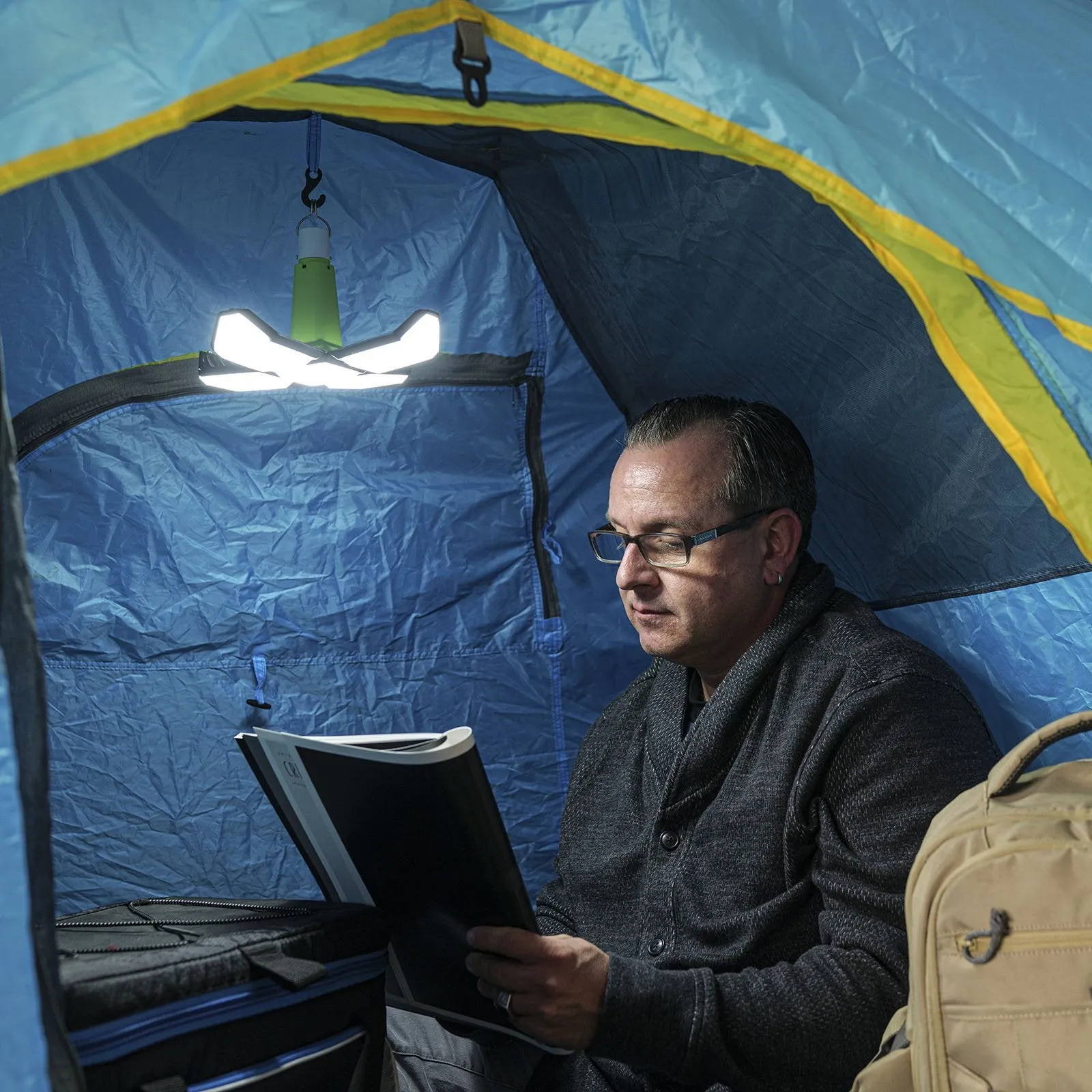 LitezAll Rechargeable Lantern with Fold-Out Panels