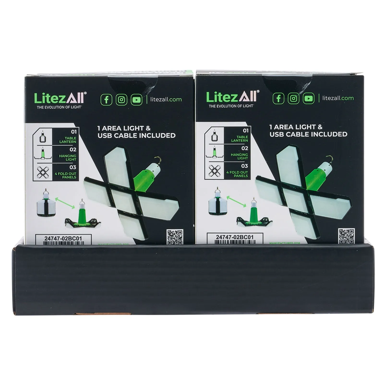 LitezAll Rechargeable Lantern with Fold-Out Panels