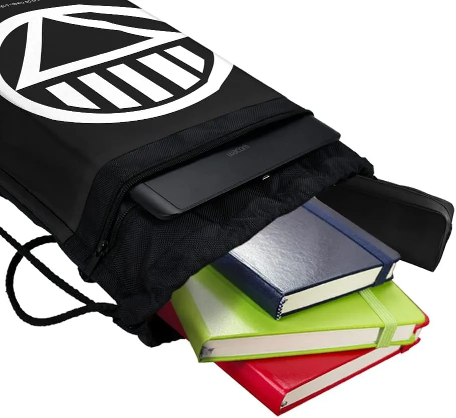 LOGOVISION Green Lantern Blackest Night Black Lantern Logo Drawstring Backpack Sports Bag Sackpack 17" x 13", Perfect for Gym, Yoga or Practice