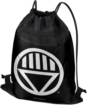 LOGOVISION Green Lantern Blackest Night Black Lantern Logo Drawstring Backpack Sports Bag Sackpack 17" x 13", Perfect for Gym, Yoga or Practice