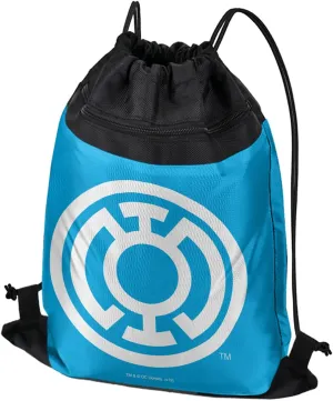 LOGOVISION Green Lantern Blackest Night Blue Lantern Logo Drawstring Backpack Sports Bag Sackpack 17" x 13", Perfect for Gym, Yoga or Practice