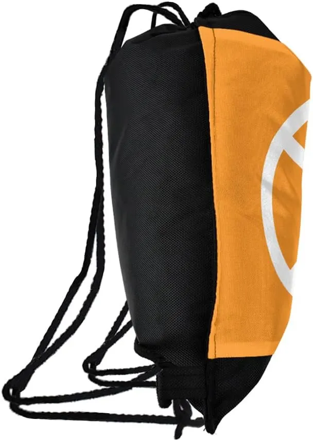 LOGOVISION Green Lantern Blackest Night Orange Lantern Logo Drawstring Backpack Sports Bag Sackpack 17" x 13", Perfect for Gym, Yoga or Practice