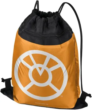 LOGOVISION Green Lantern Blackest Night Orange Lantern Logo Drawstring Backpack Sports Bag Sackpack 17" x 13", Perfect for Gym, Yoga or Practice
