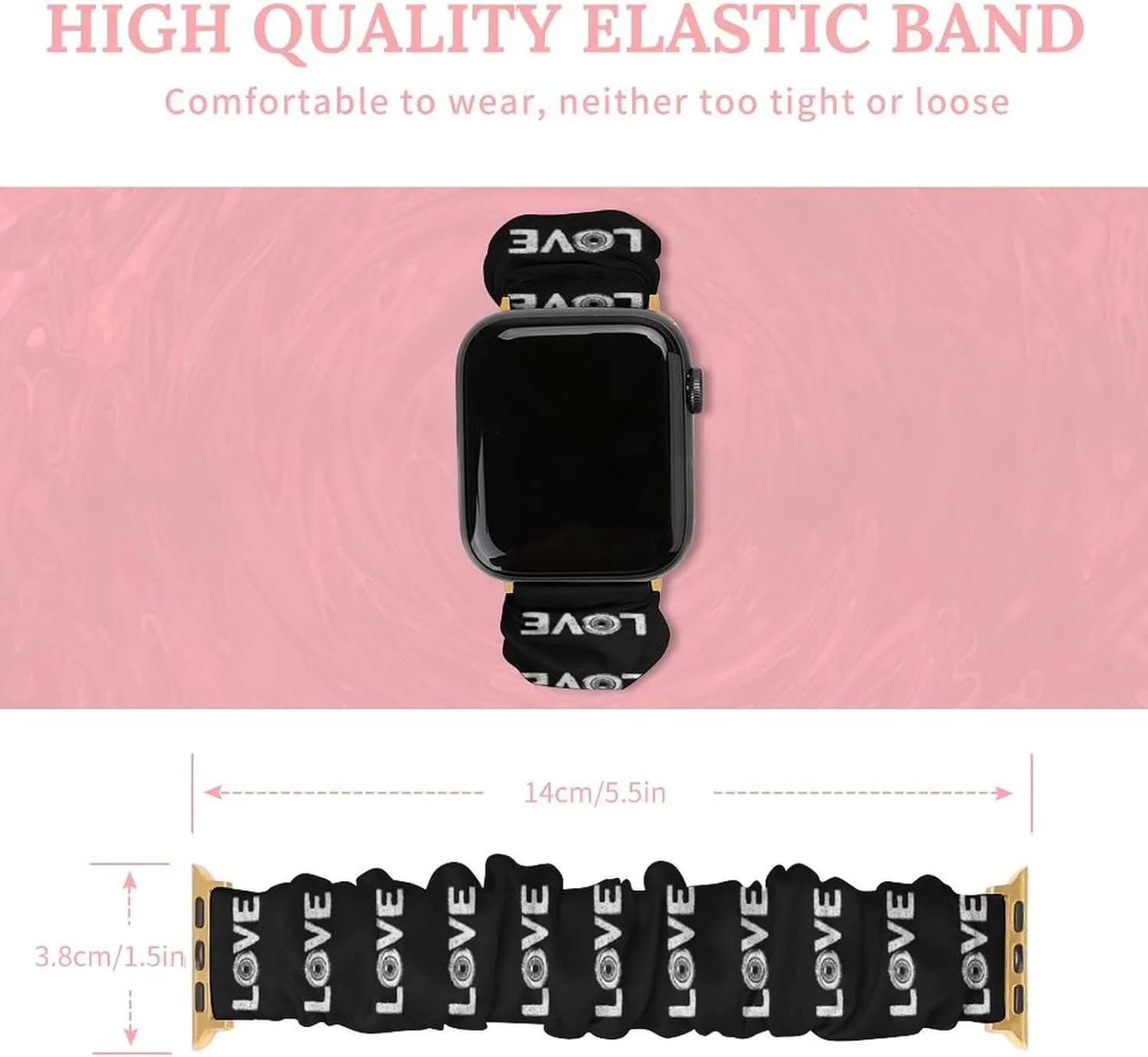 Love Horror Eyeballs Fashion Watch Strap Scrunchies Wristbands Compatible With IWatch Series