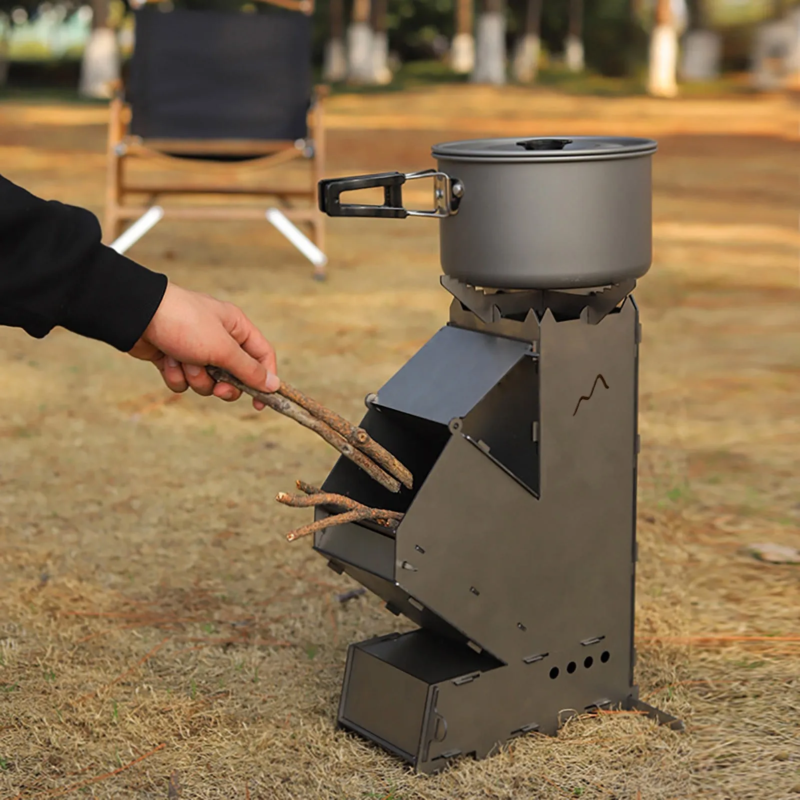 Luxora Portable Outdoor Rocket Wood Burning Stove Heater