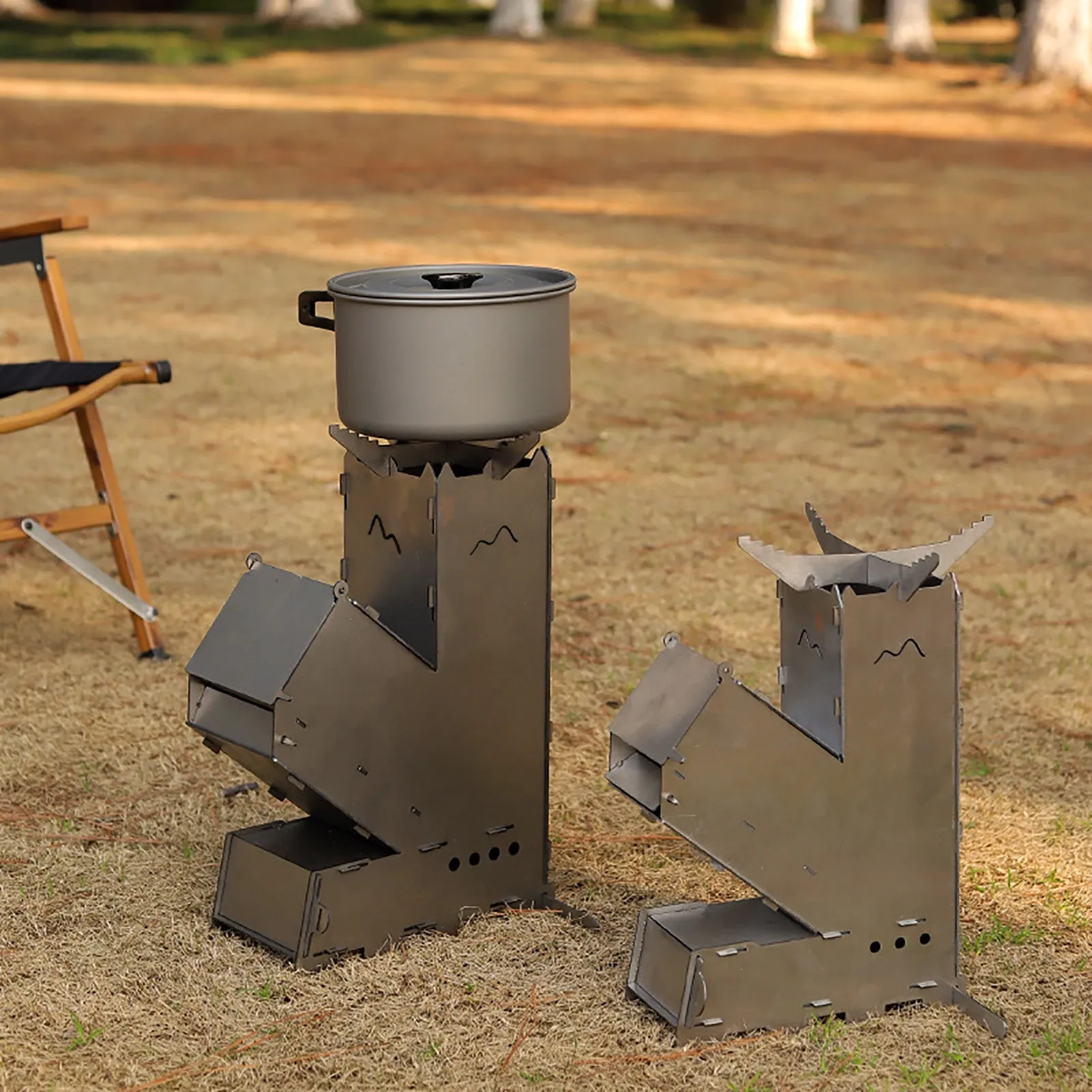Luxora Portable Outdoor Rocket Wood Burning Stove Heater