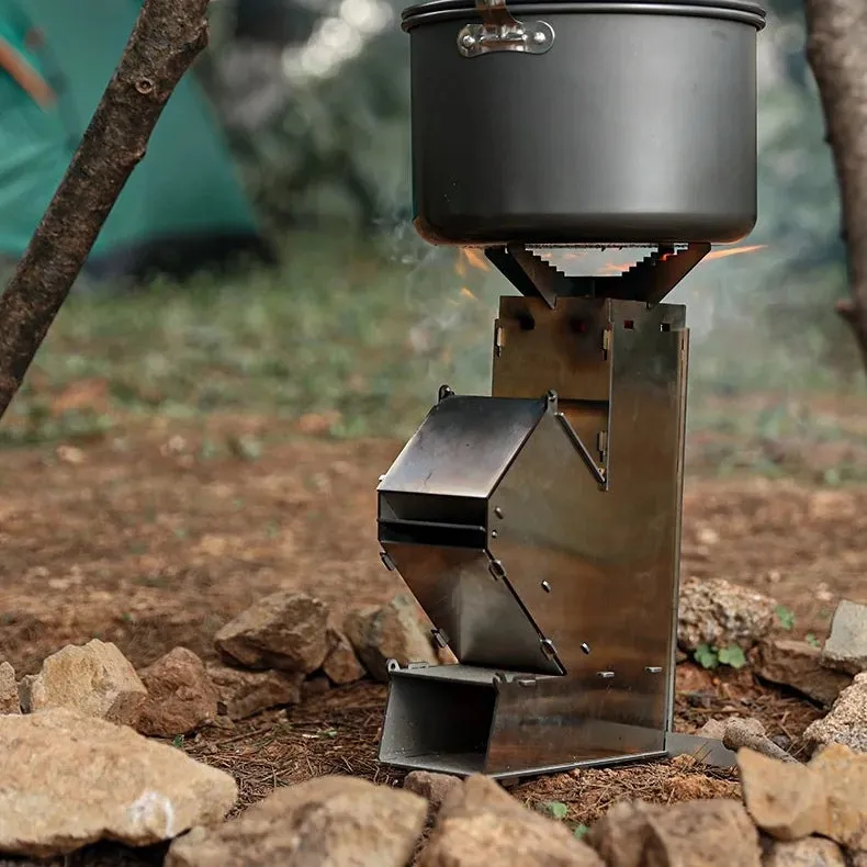 Luxora Portable Outdoor Rocket Wood Burning Stove Heater