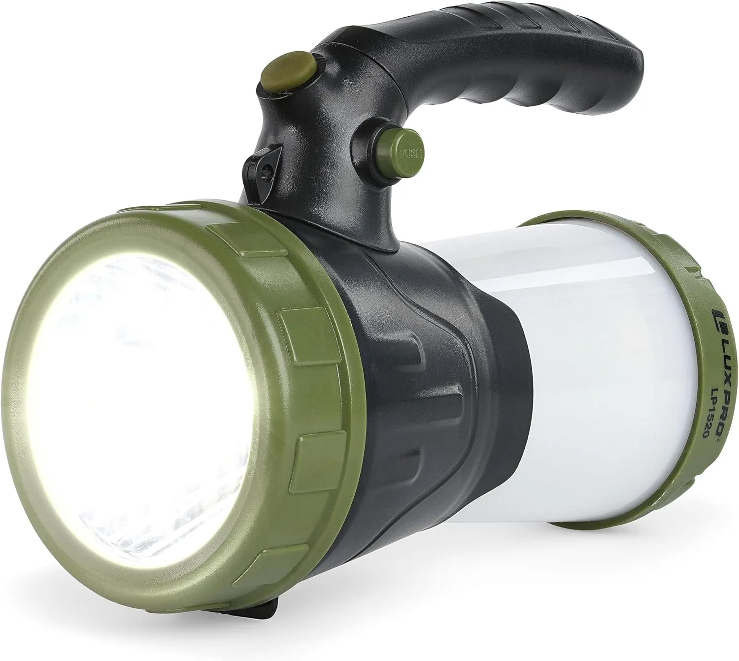 LUXPRO LP1520 Rechargeable LED Multi-Mode 600 Lumen Spotlight Lantern, USB Cable, with Power Station
