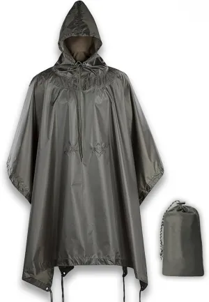M-Tac Tactical Rain Poncho - Army Military Poncho Shelter - Waterproof Ripstop Camping Hiking Outdoor Hunting Rain Ponchos