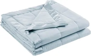 Madison Park Windom Down Alternative Blanket, Premium 3M Scotchgard Moisture Wicking Treatment, Lightweight and Soft Bed Cover For All Season, Satin Trim, Blue Full/Queen