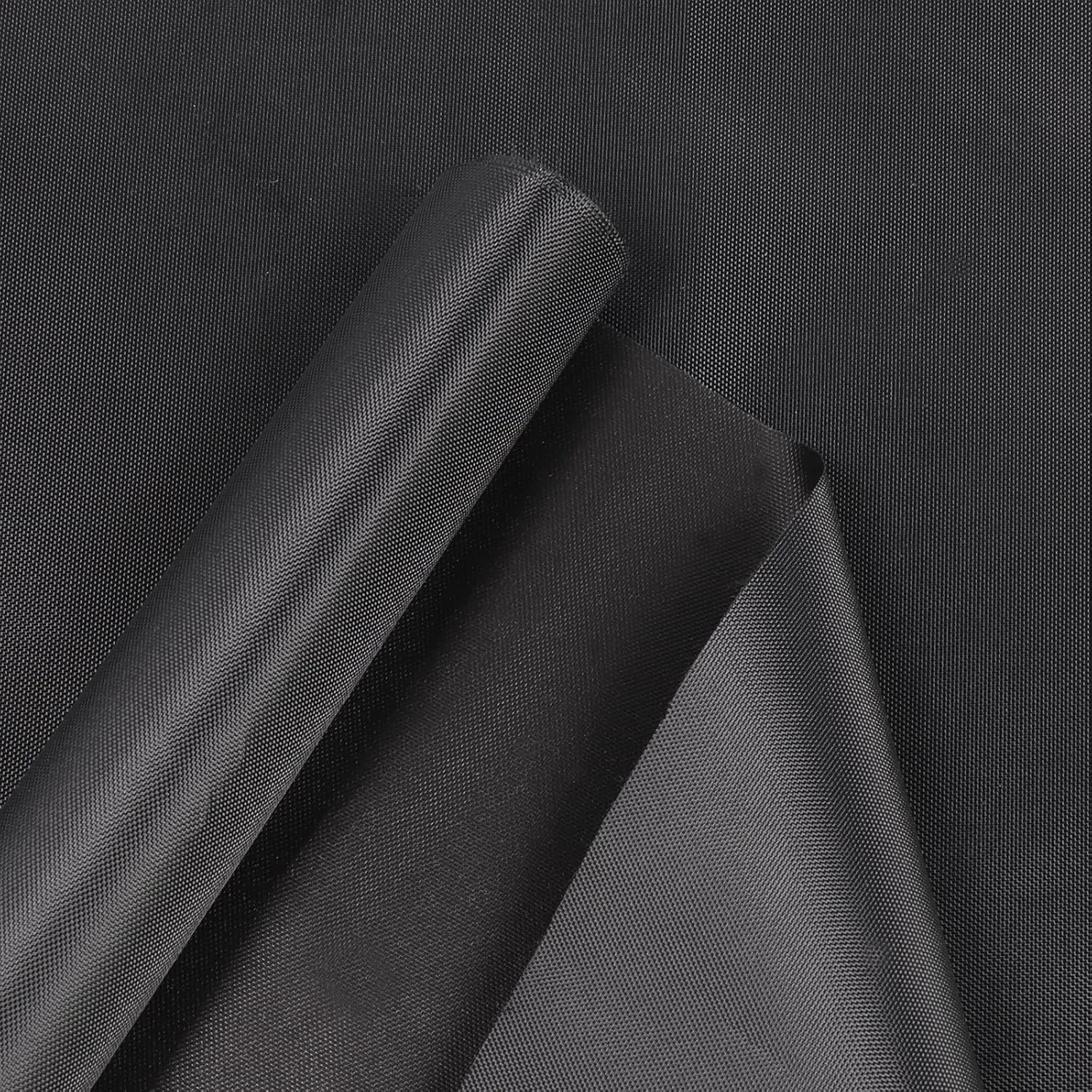 Marine Waterproof Fabric Sun-Protection UPF50  Material 60" Wide by 144" UV-Resistant Blackout, Lightweight Durable Ripstop Canvas Material for Tarp Tent Poncho Rainfly Pack, Black