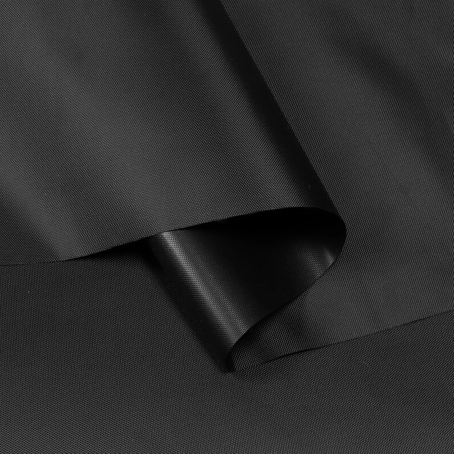 Marine Waterproof Fabric Sun-Protection UPF50  Material 60" Wide by 144" UV-Resistant Blackout, Lightweight Durable Ripstop Canvas Material for Tarp Tent Poncho Rainfly Pack, Black