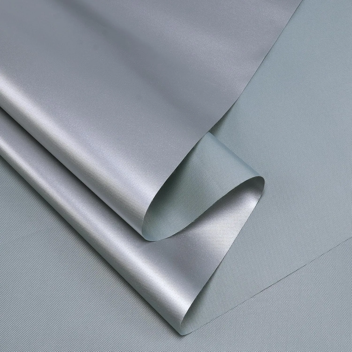 Marine Waterproof Fabric Sun-Protection UPF50  Material 60" Wide by 216" UV-Resistant Blackout, Lightweight Durable Ripstop Canvas Material for Tarp Tent Poncho Rainfly Pack, Silver