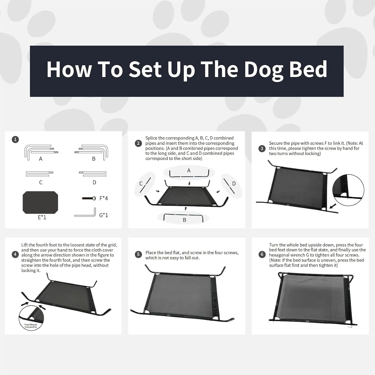 Medium Cooling Elevated Dog Bed Outdoor Raised Dog Cots Beds for Medium Dogs Portable Pet Bed Dog Hammock with Washable Breathable Mesh (43x26, Black)
