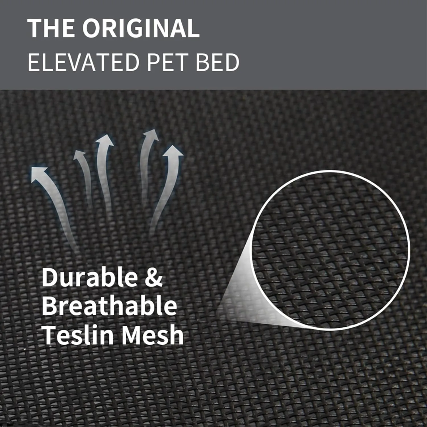 Medium Cooling Elevated Dog Bed Outdoor Raised Dog Cots Beds for Medium Dogs Portable Pet Bed Dog Hammock with Washable Breathable Mesh (43x26, Black)
