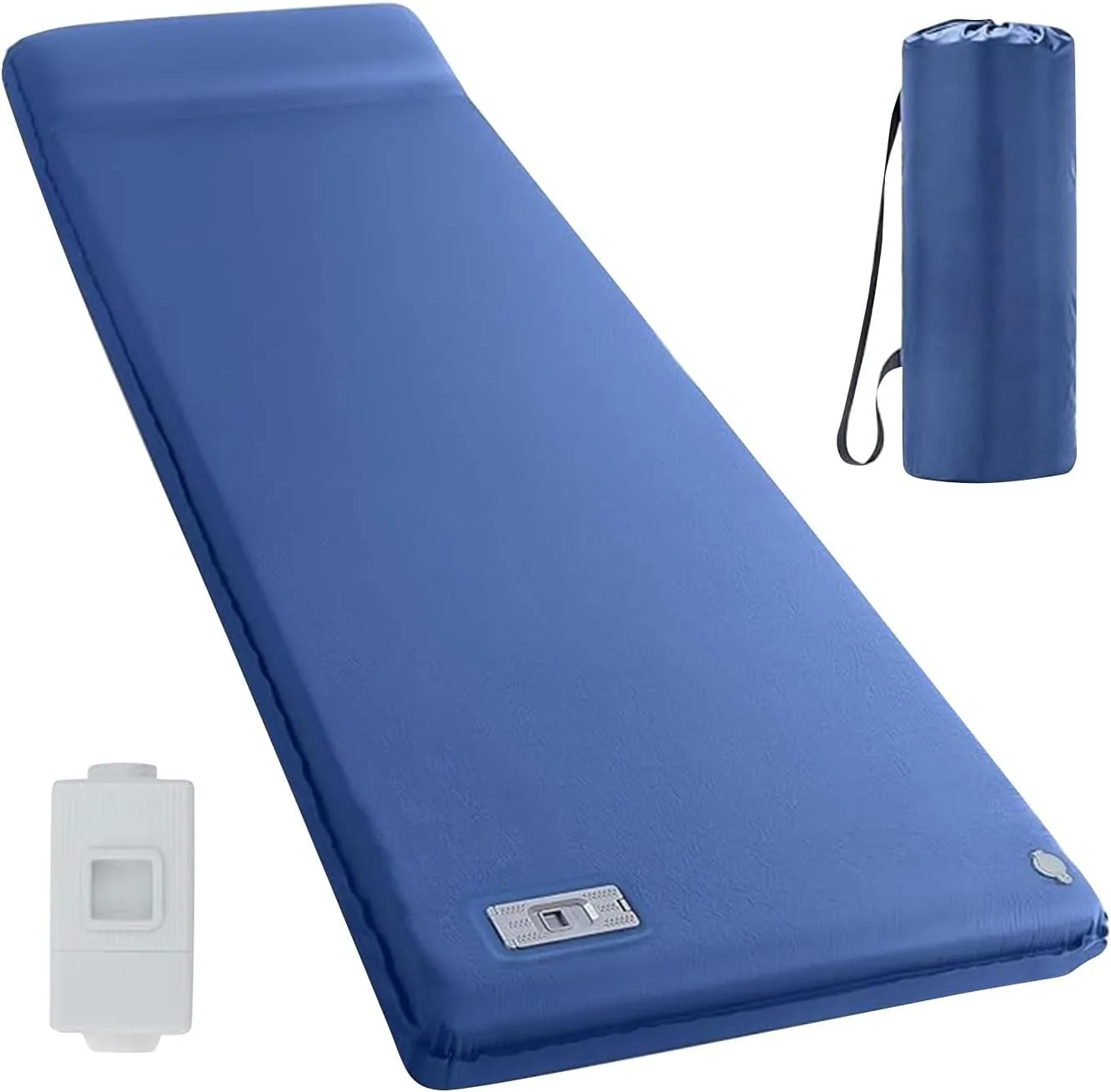 Memory Sleeping Pad, 3.1" Ultra-Thick Sleeping Mats for Camping, Easy Inflate&Deflate,9.5 R-Value Insulated Camping Mattress Pad with Pillow, for Car Travel Tent (Navy)