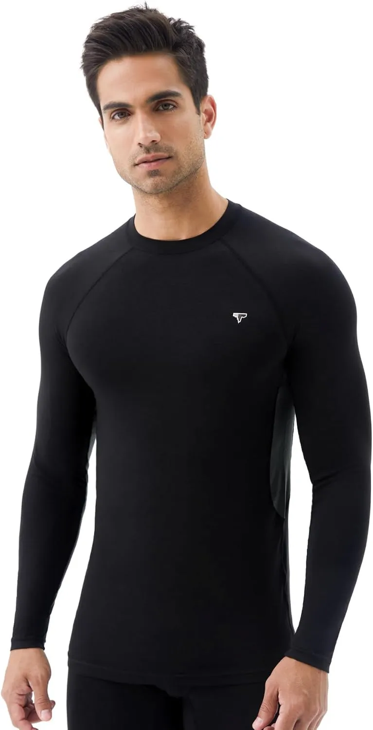 Men’s Smart Thermal Base Layer - Long Sleeve Shirt with Temperature Regulation for Athletic, Hiking, Running