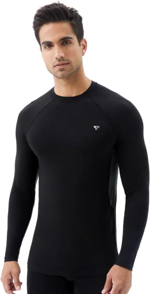 Men’s Smart Thermal Base Layer - Long Sleeve Shirt with Temperature Regulation for Athletic, Hiking, Running