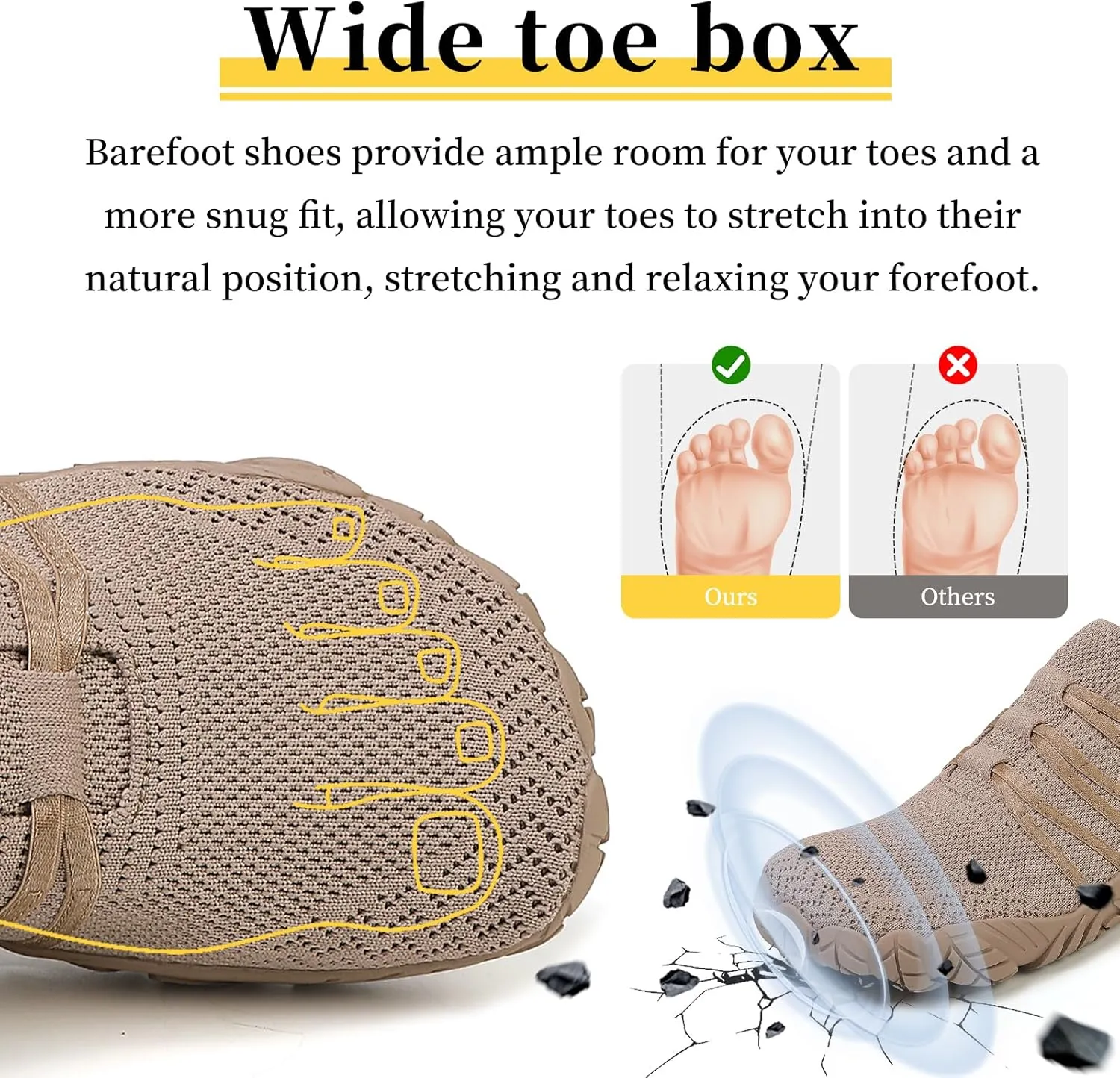 Mens Womens Barefoot Shoes Slip On Water Shoes with Wide Toe Box Zero Drop Design Minimalist Footwear ldeal for Walking Hiking and Grounding Activities