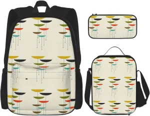 Mid Century Modern Prints Print Versatile Adjustable Shoulder Fashion Backpack Lunch Bag Pencil Case Large Capacity