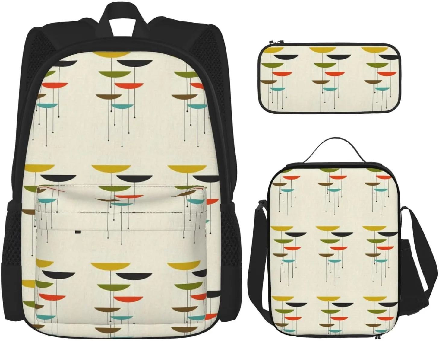 Mid Century Modern Prints Print Versatile Adjustable Shoulder Fashion Backpack Lunch Bag Pencil Case Large Capacity