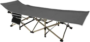 mignonnememe Folding Camping Cot Max Load 280kg Cot Portable Sleeping Cot for Outdoor Travel Office Nap, Grey