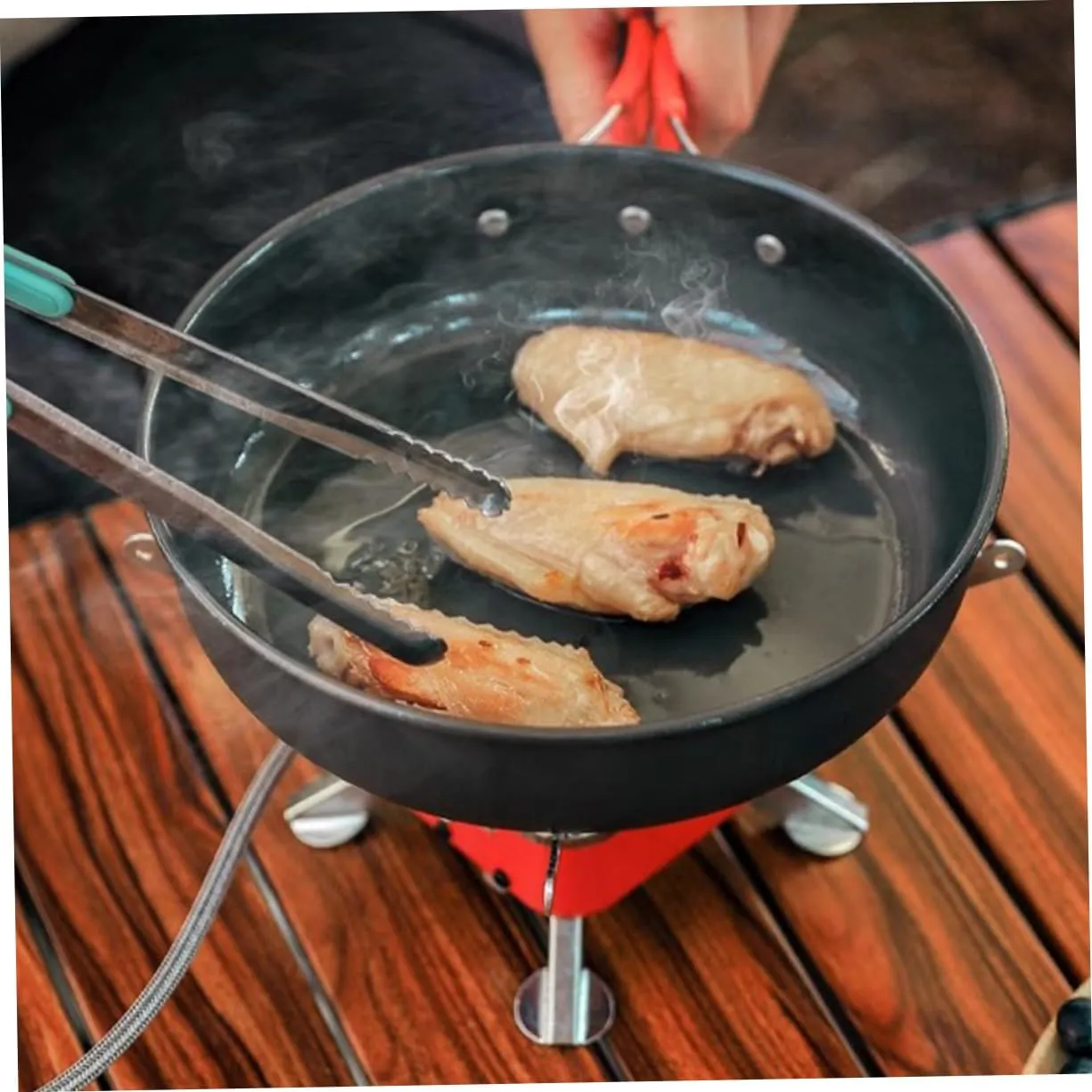 Mikikit 4pcs Compact Portable Camping Stove Aluminum Alloy Metal Stove for Hiking Easy Foldable Outdoor Gas Burner