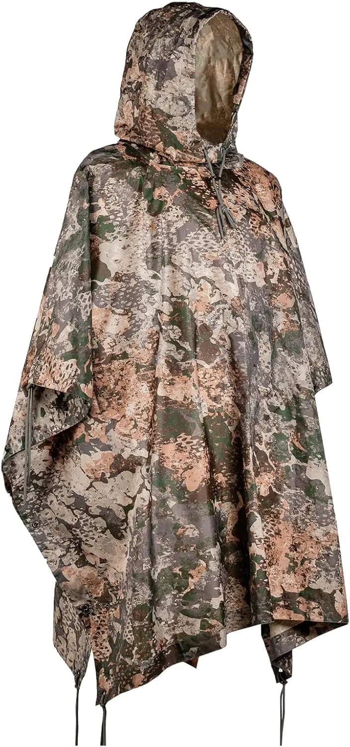 Mil-Tec Adult Ripstop Wet Weather Lightweight Waterproof Multi-Use Rain Poncho with Hood - Use as Bivouac Sack, Shelter Tent