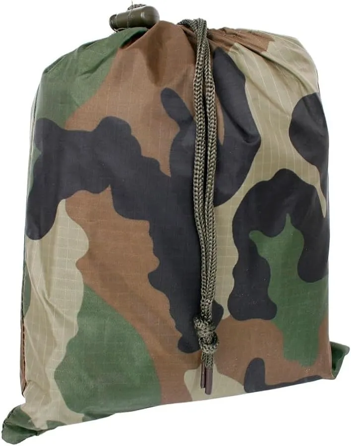 Mil-Tec Adult Ripstop Wet Weather Lightweight Waterproof Multi-Use Rain Poncho with Hood - Use as Bivouac Sack, Shelter Tent