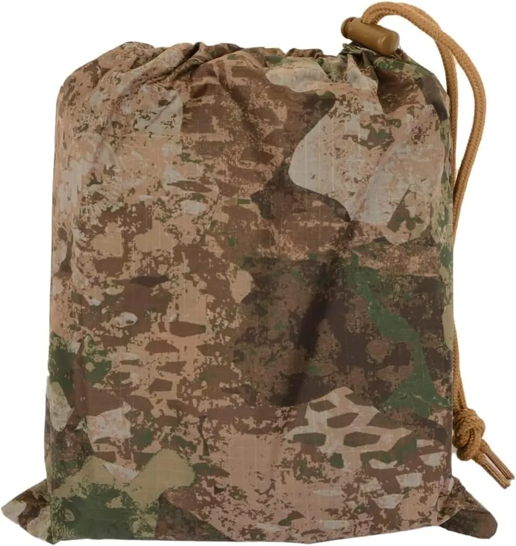 Mil-Tec Adult Ripstop Wet Weather Lightweight Waterproof Multi-Use Rain Poncho with Hood - Use as Bivouac Sack, Shelter Tent