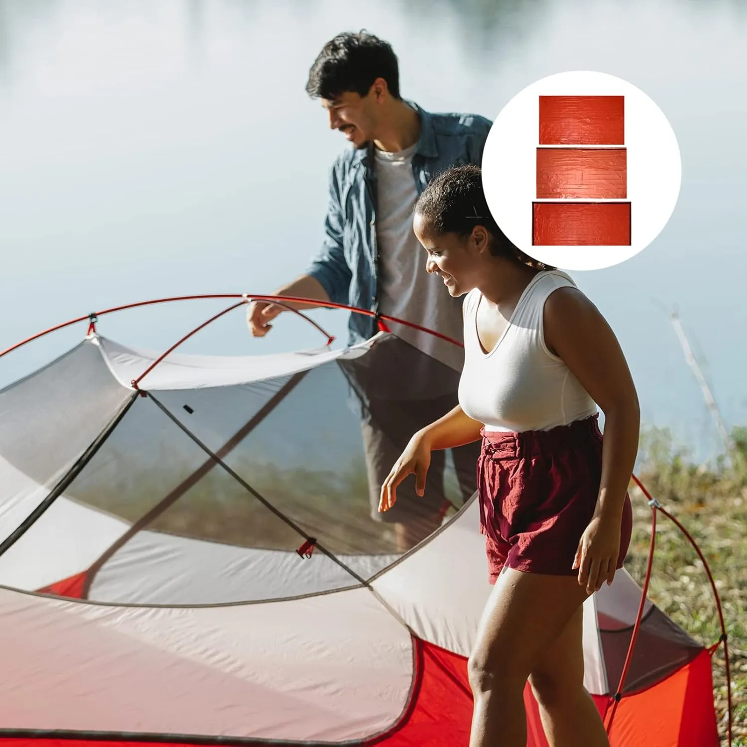 Milisten Emergency with Thermal Blanket and Tent Pe Insulated Survival Sack for Outdoor Camping Hiking and