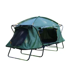 Military Cot Tent - 2 Person Foldable Camping Bed with Integrated Pop-up Shelter