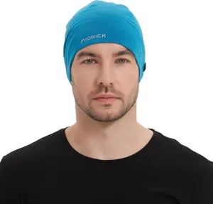 MIORICK Merino Wool Beanie Hat,Lightweight Running Skull Cap,Breathable Helmet Liner Sleeping Caps for Men & Women
