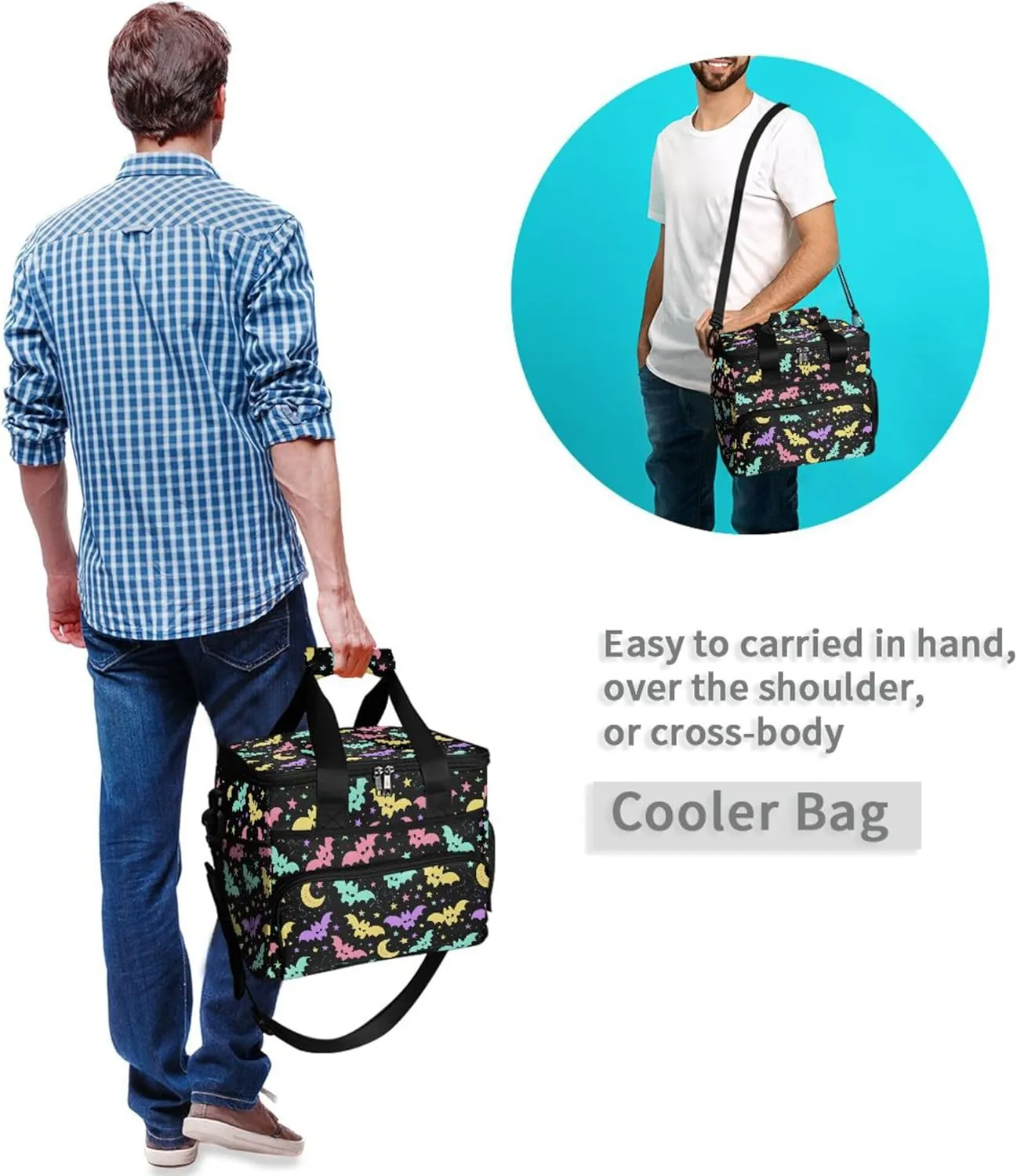 MNSRUU Cooler Bag Gothic Skull Cat Rose Soft Cooler Bag Insulated Lunch Totes Picnic Bag Beach Cooler Lunch Box Container with Adjustable Shoulder Strap