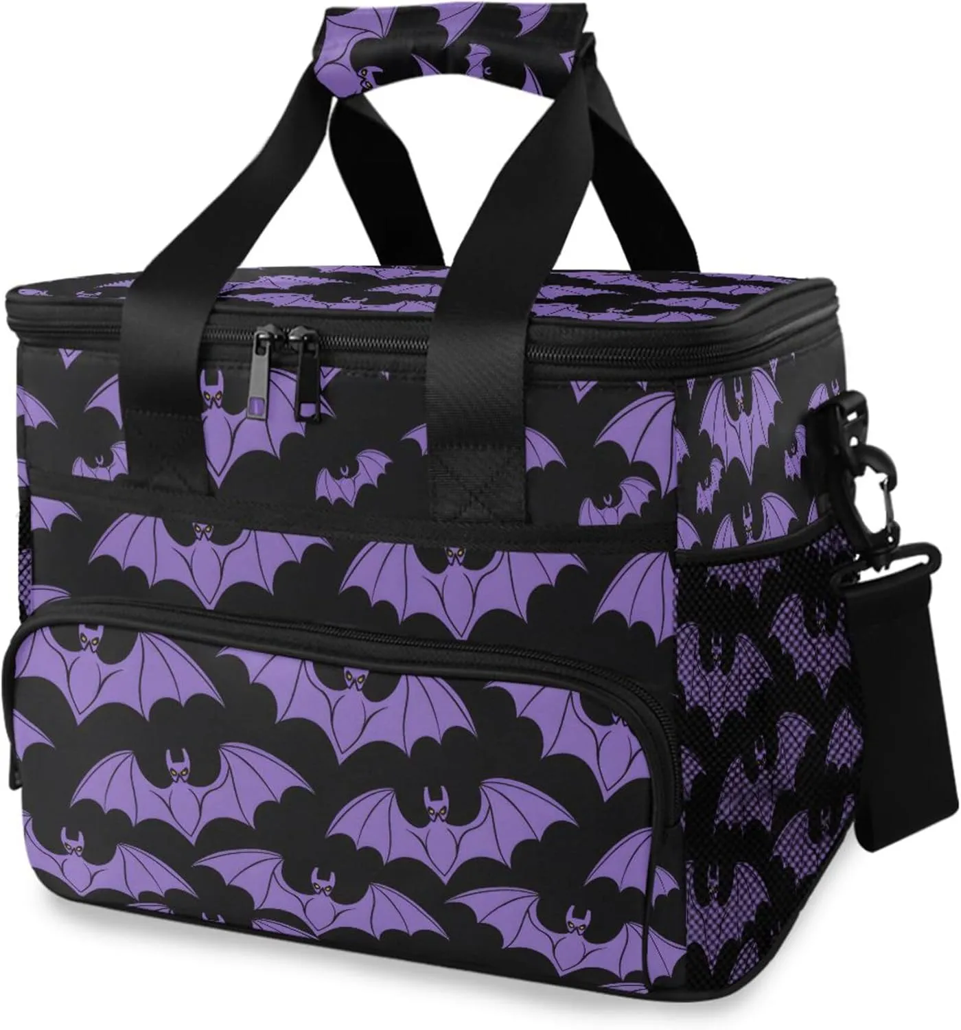 MNSRUU Cooler Bag Gothic Skull Cat Rose Soft Cooler Bag Insulated Lunch Totes Picnic Bag Beach Cooler Lunch Box Container with Adjustable Shoulder Strap