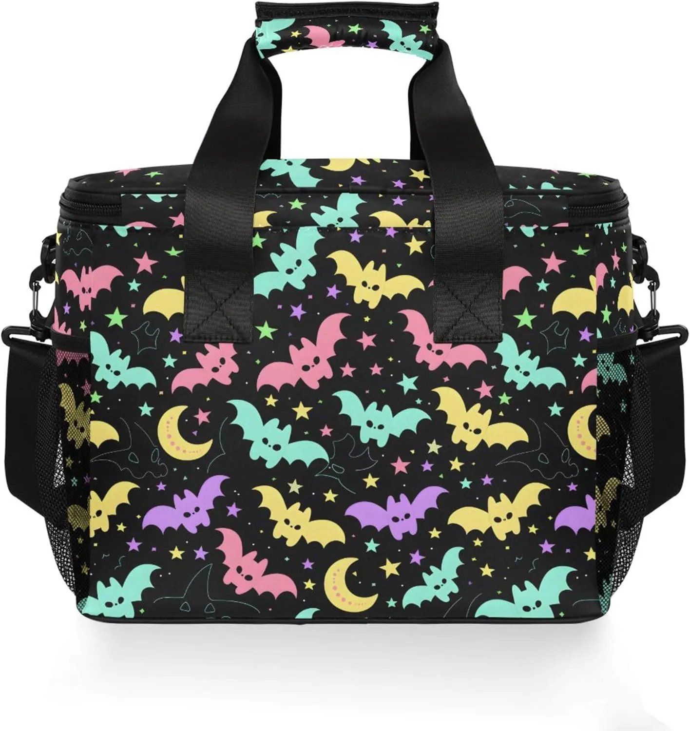 MNSRUU Cooler Bag Gothic Skull Cat Rose Soft Cooler Bag Insulated Lunch Totes Picnic Bag Beach Cooler Lunch Box Container with Adjustable Shoulder Strap